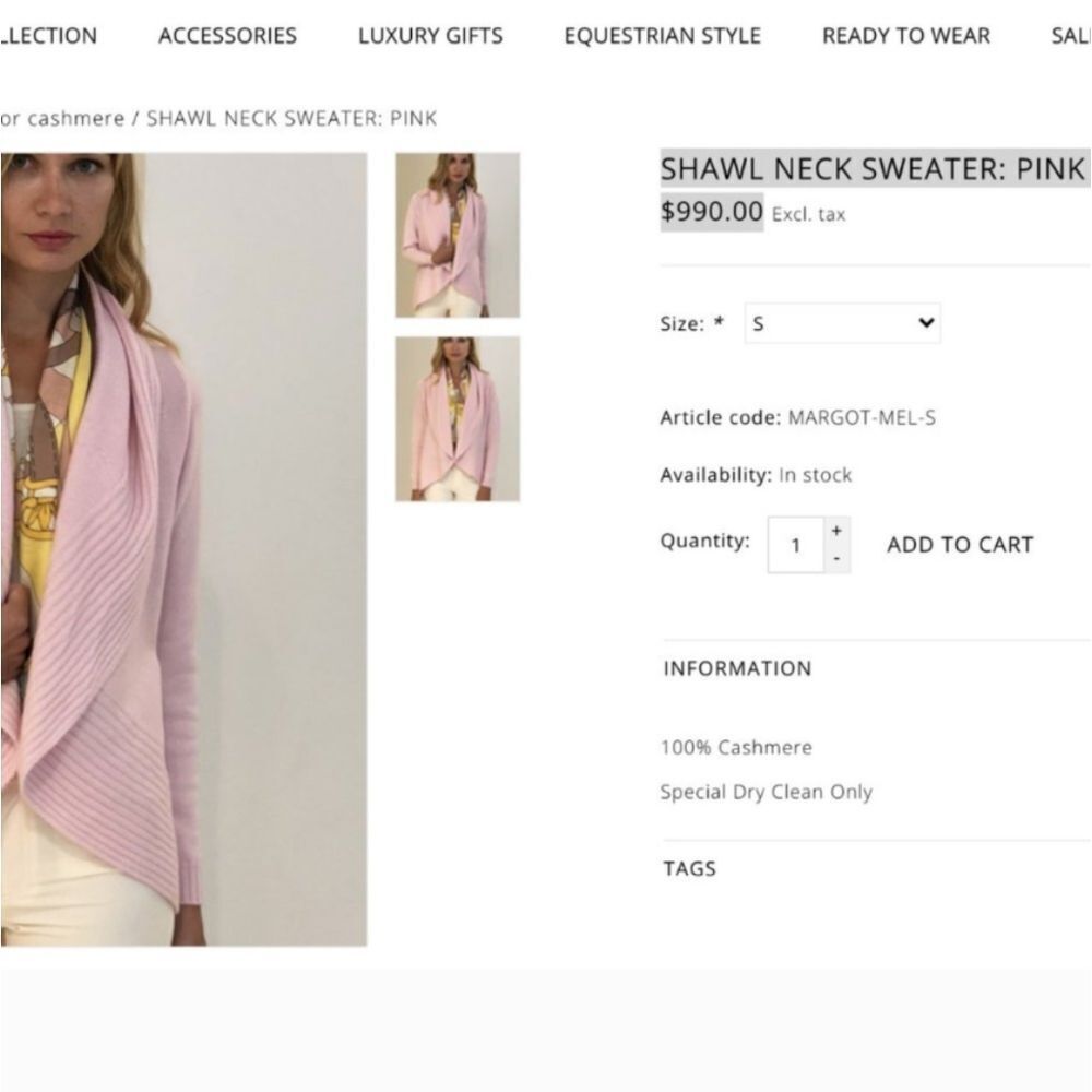 Rani Arabella Shawl Neck Sweater Pink - Picture 10 of 10